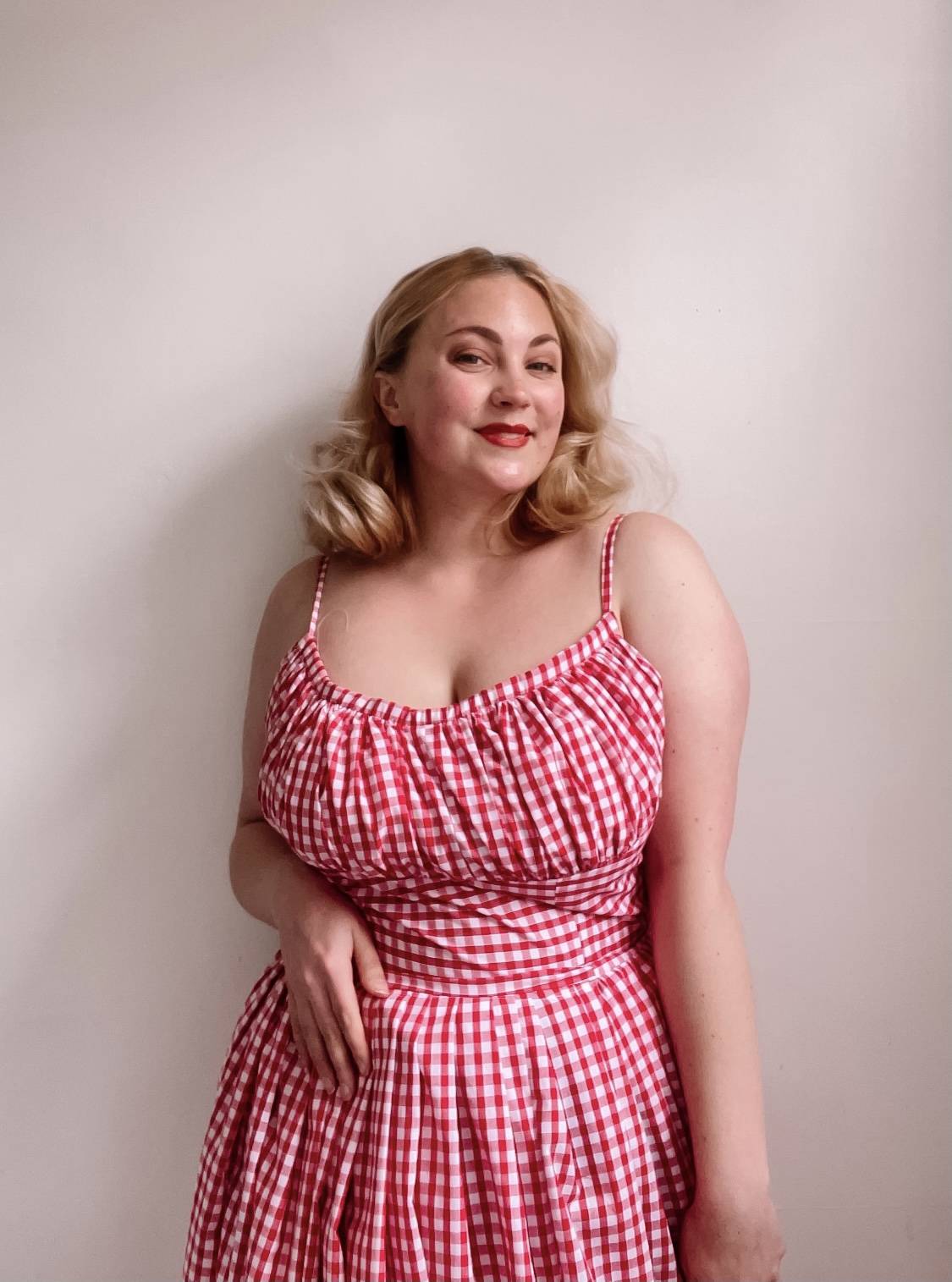 Red gingham dress hot sale plus size